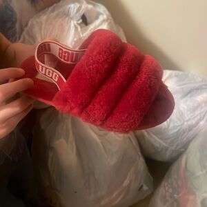 Red Ugg slippers, size 12